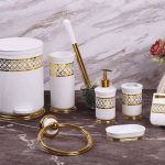 ست ۷ پارچه سفید طلایی